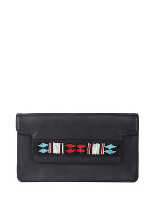 Black Handcrafted Leather Clutch