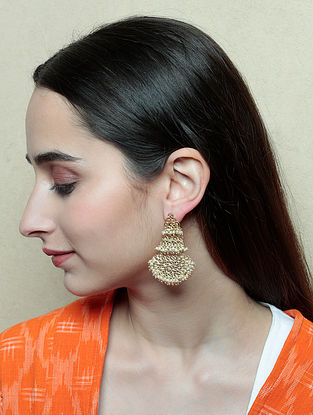 Gold Plated Handcrafted Earrings With Pearls