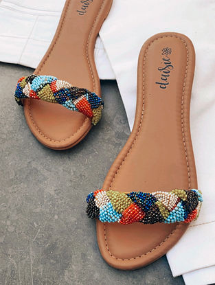Multicolored Handcrafted Vegan Leather Flats