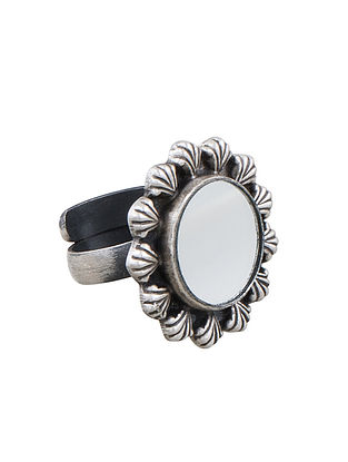 Sterling Silver Adjustable Glass Ring