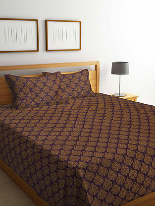 Multicolour Handwoven Cotton Bedcover with Pillow Covers (Set of 3)