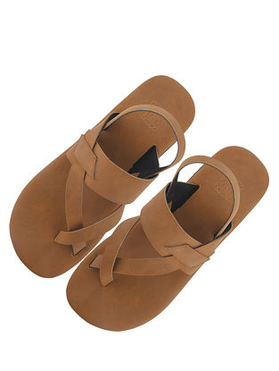 Tan Handcrafted Leather Sandals for Boys