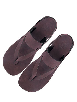 Maroon Handcrafted Leather Sandals for Boys