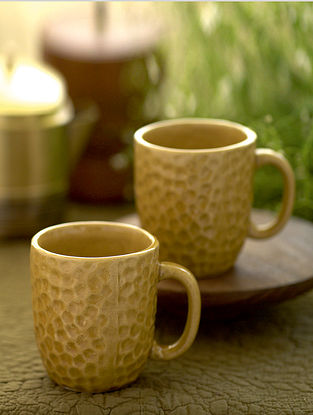 Ocher Ceramic Bhor Ochre Coffee Mug (Set Of 2)