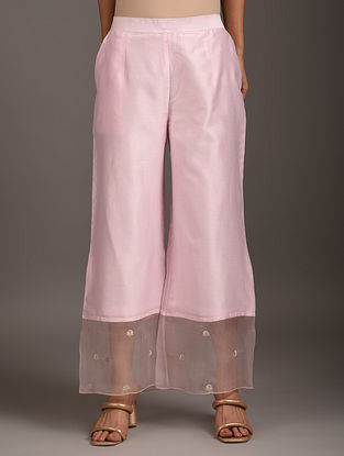 Light Pink Chanderi Silk Pants 