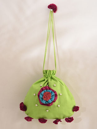 Multicolored Handcrafted Tussar Cotton Potli