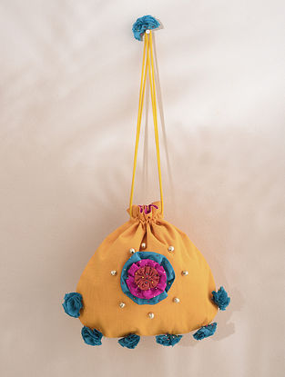 Multicolored Handcrafted Tussar Cotton Potli