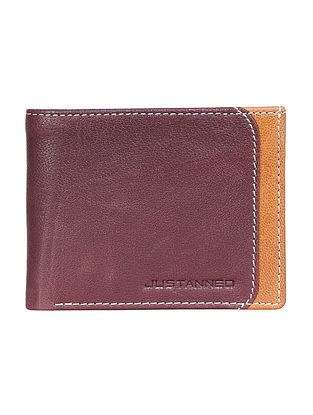 Maroon Brown Handcrafted Genuine Leather Wallet For Men