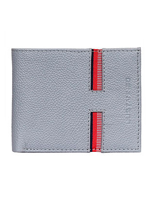 Grey Handcrafted Genuine Leather Wallet For Men