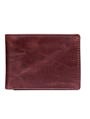 Maroon Handcrafted Genuine Leather Wallet For Men