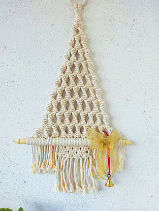 Off White Christmas Tree Wall Decor (L-25in)