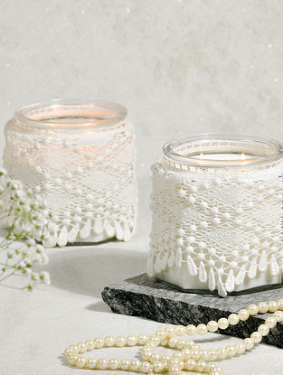 White Soy Wax Meraki Alo Cucu Candle Jar (D-3.5in, H-3.9in)