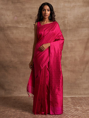 Pink Benarasi Handloom  Silk Saree With Zari