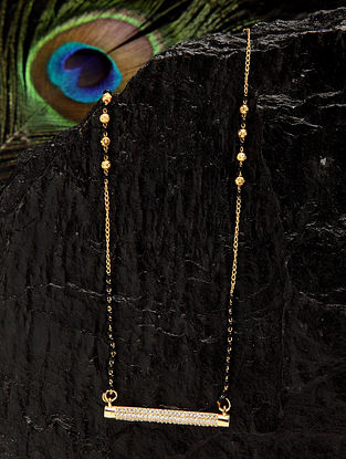 Black Gold Tone Mangalsutra Nacklace