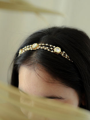 Gold Tone Kundan Headband