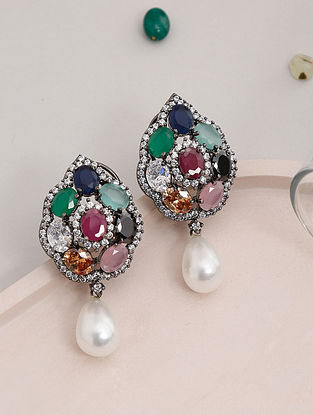 Multicolor Silver Tone Handcrafted Earrings
