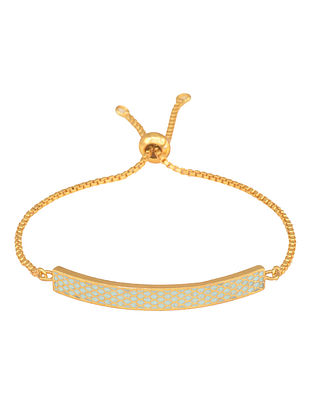 Blue Gold Tone Handcrafted Bracelet