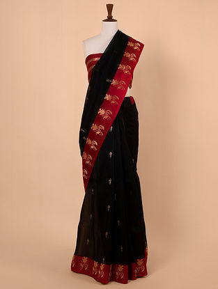 Black Handwoven Banarasi Kadwa Organza Silk Saree