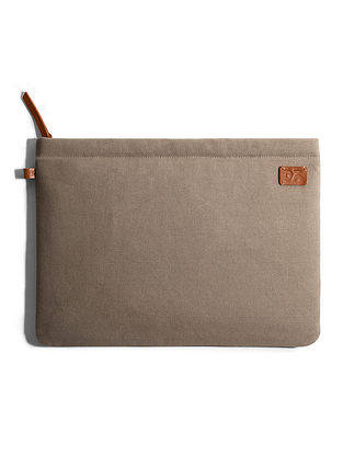 Beige Handcrafted Canvas Laptop Sleeve