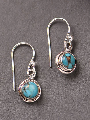 Sterling Silver Dangler Earrings with Composite Turquoise