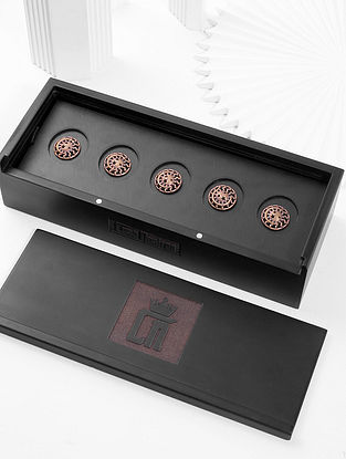 Gold Tone Handcrafted Gift Set (Set of 5 Buttons)
