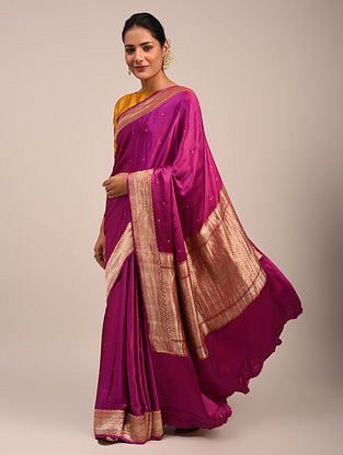 Pink Handloom Banarasi Mashru Silk Saree