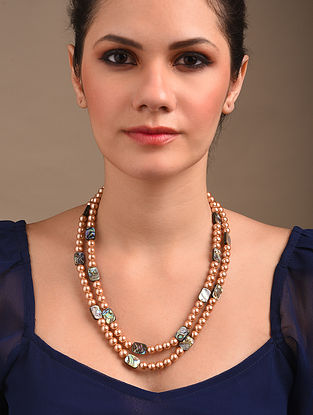 Multicolor Beaded Layered Necklace with Pearls