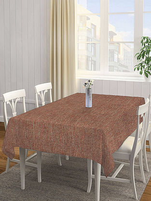 Brown Cotton Table Cover (L-72in, W-52in)