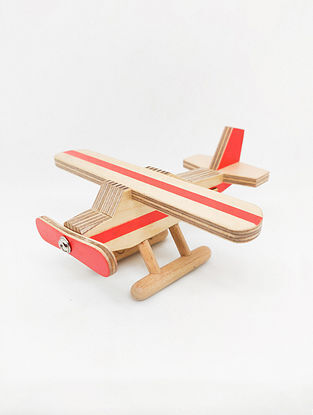 Red Wooden Amelia The Airplane (L- 6in, W- 5in, H- 3in)