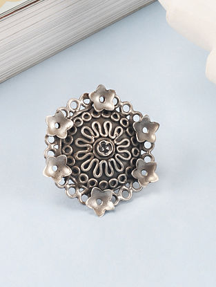 Tribal Silver Adjustable Ring 