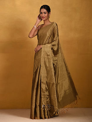 Gold Handwoven Zari Tissue Silk Saree