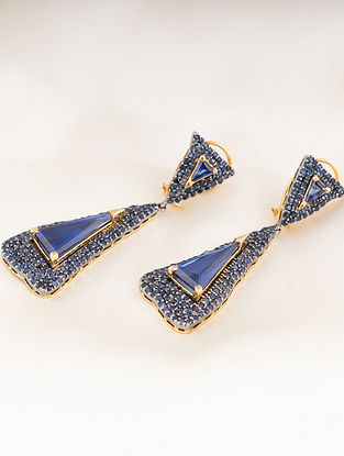 Blue Gold Earrings With Sapphires 