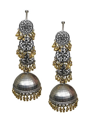 Dual Tone Handcrafted Jhumki Earrings