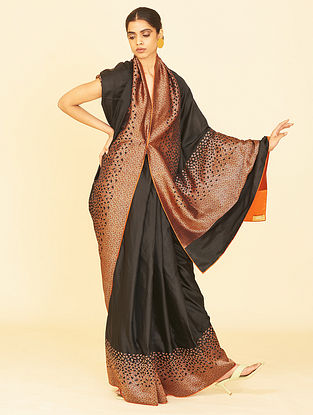 Black Handwoven Banaras Silk Saree