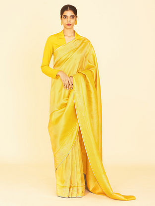 Yellow Handwoven Banaras Silk Saree