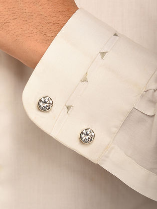 Sterling Silver Cufflinks With CZ (Set of 2)
