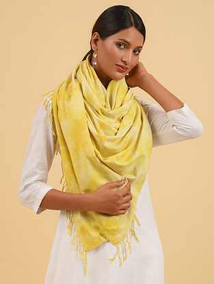 Yellow Handloom Tie Dye Cotton Stole