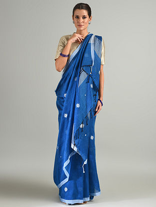 Blue Handwoven Cotton Saree