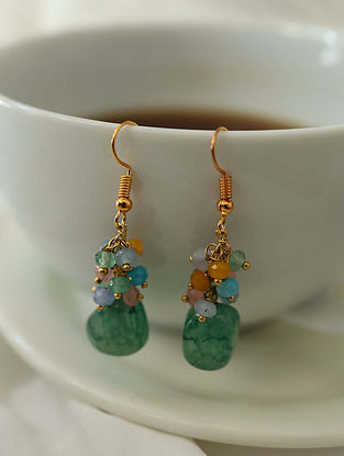 Multicolor Gold Plated Beaded Earrings