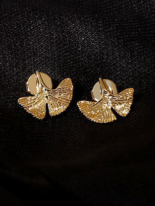 Gold Tone Silver Earrings with CZ