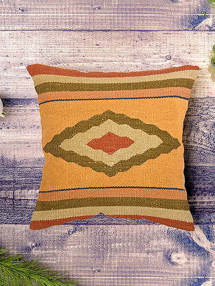 Handcrafted Cotton Cushion Cover (L- 16in, W- 16in)