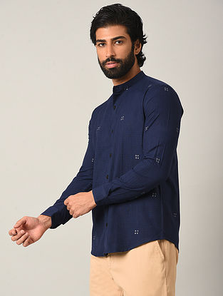 Blue Jamdani Cotton Shirt
