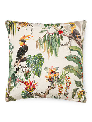 Seaweed Linen Tropical Living Cushion Cover (L- 20in, W- 20in) 