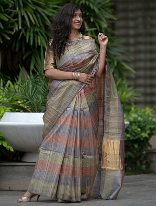 Pink Printed Tussar Silk Saree Latest 4647SR01