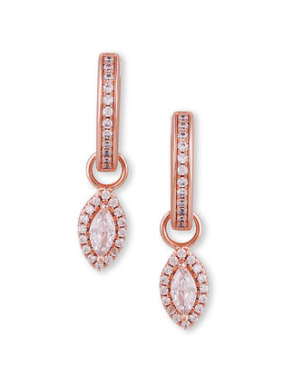Rose Gold Tone Silver Earrings with CZ