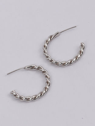 Silver Plated Handcrafted Hoop Earrings
