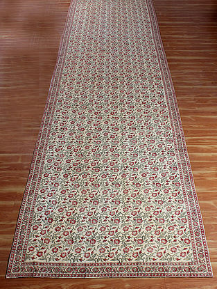 Red Handwoven Cotton Rug