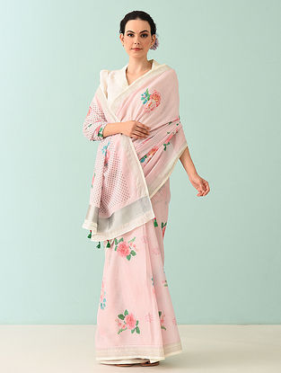 Pink Handwoven Cotton Saree