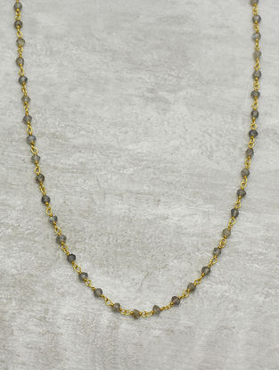 Gold Plated Silver Necklace with Labradorite