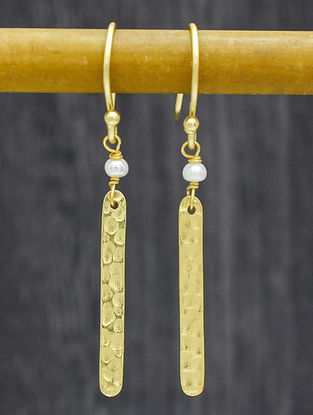 Gold Plated Silver Earrings with Pearls